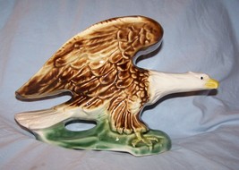 Vintage Unmarked Ceramic Eagle With Spread Wings Planter - £28.49 GBP