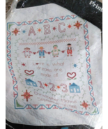 Janlynn Amish Alphabet Sampler Baby Quilt Stamped Cross Stitch Kit Boy o... - $946.09 MXN