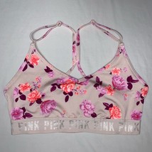 VICTORIA SECRET PINK SPORTs Bra Women&#39;s Large Neon Floral Sexy Gym Worko... - £28.02 GBP