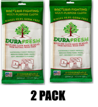 2  DuraFresh Antimicrobial Antibacterial Dish Cloth Wood Fiber Bacteria Fighting - £11.60 GBP