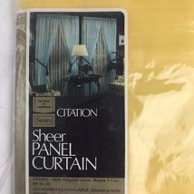 Vintage 1970s Sears Citation Sheer Panel Curtain 54 X 40 NOS Sunflower Y... - £10.46 GBP