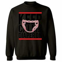 Keep Calm and Diaper On Diaper Nappy Design - Sweatshirt Black - £38.06 GBP