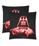 Set of 2 pcs Darth Vader Red Neon Glow Zipper Throw Pillow Case 2 Sides ... - £18.95 GBP