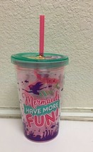 10OZ. REUSABLE BPA FREE &quot;MERMAID HAVE MORE..&quot; PRINTED CUP, FREE SHIPPING - £10.22 GBP