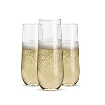Stemless Prestee Plastic Champagne Glasses | Unbreakable | Disposable | Perfect  - £69.18 GBP