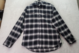 JACHS Shirt Men Medium Multi Plaid Flannel Cotton Long Sleeve Collar Button Down - £18.57 GBP
