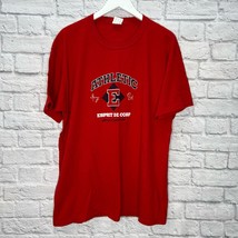 Vintage Esprit Athletic Department Graphic T-Shirt Size L Red Short Sleeve  - £23.26 GBP