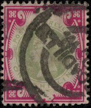 ZAYIX 1900 Great Britain 126 used 1sh carmine rose &amp; green, Victoria 031922-S17 - £58.14 GBP