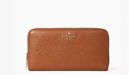 Kate Spade Leila Large Continental Wallet Pebble Leather Warm Gingerbread NWT - £78.45 GBP