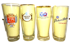 4 Hacker Pschorr Brau Donisl Munich 0.5L German Beer Glasses - $24.95
