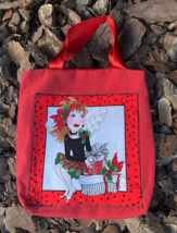 red and white xmas tote bag - $8.20