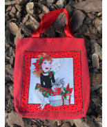 red and white xmas tote bag - $8.20