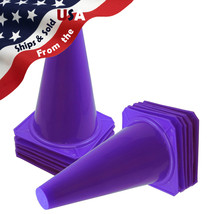 9&quot; INCH PURPLE CONES (SET OF 12) SPORTS AGILITY TRAFFIC FIELD ROAD SOCCE... - £27.52 GBP