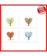 Nature-Themed Greeting Cards: 24-Pack Seasonal Tree Designs with Envelopes - $27.15