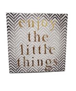 Oliver Gal Enjoy The Little Things Canvas Wall Art 20×20&quot; chevron style - £22.36 GBP