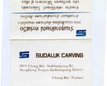 Sudaluk Carving Ad Card Chiang Mai Thailand  - £7.82 GBP