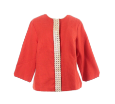 NWT Coldwater Creek Orange Shell Embellished Textured Cotton Blend Jacke... - £15.98 GBP