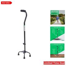 Lightweight Black Quad Cane - Height Adjustable for Ultimate Stability &amp;... - $67.27