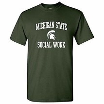 MSU-760 - Michigan State Spartans Arch Logo Social Work T-Shirt - 3X-Large - For - £12.70 GBP