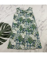 Nancy Frock Womens Vintage 70s House Dress Shift Size M Blue Green Flora... - $39.25 CAD