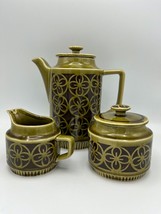 Royal Sealy Ceramic Coffee Pot - Sugar &amp; Creamer |Avocado Green | MCM Co... - $27.72