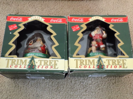 Lot of (2) Coke Brand Coca Cola Trim A Tree Collection Ornaments--FREE SHIPPING! - £12.62 GBP