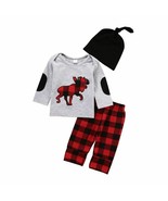 NWT Baby Boy Buffalo Check Moose Tee Pants Hat Socks Set 6 Months 12 Mon... - £11.87 GBP+