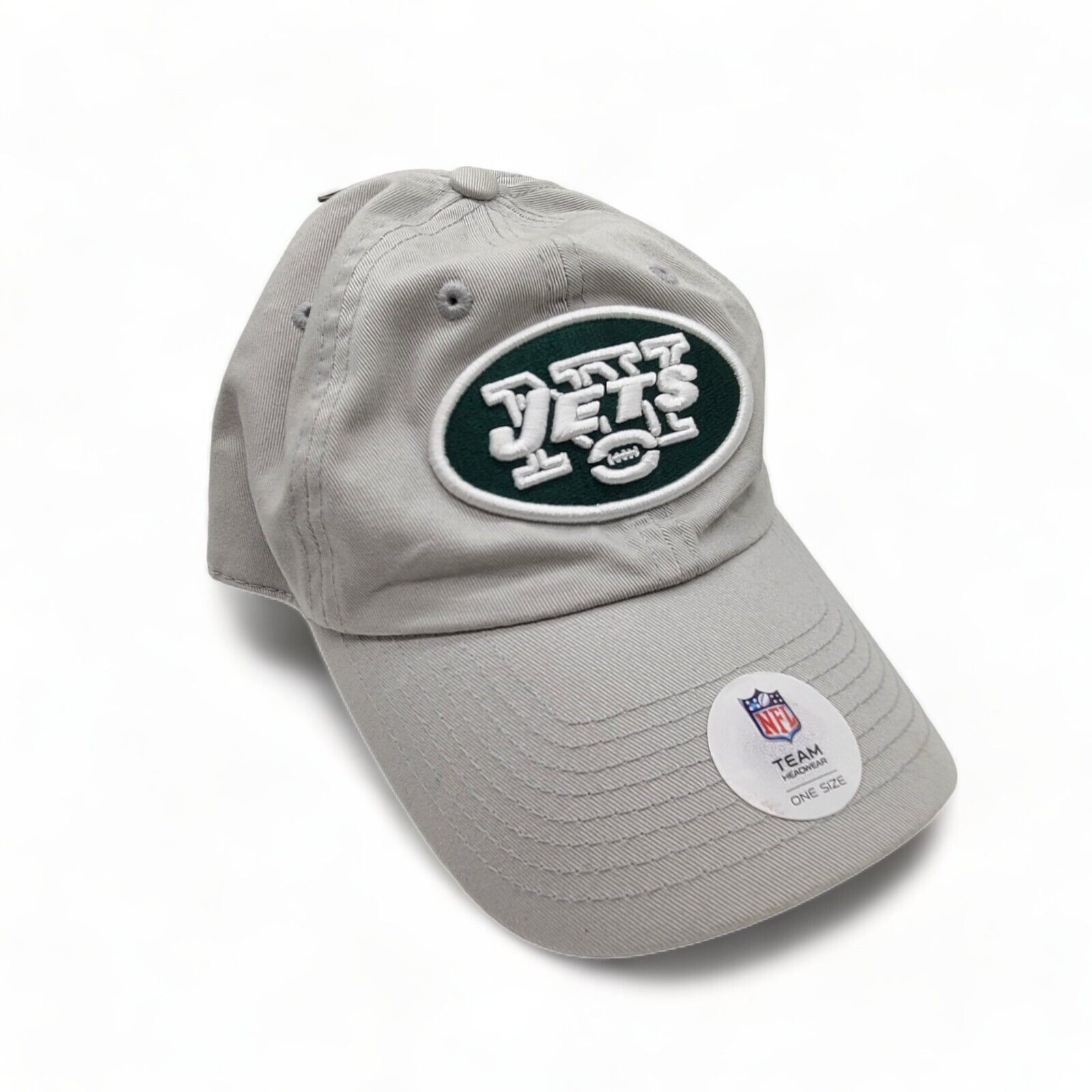 NFL Team Apparel Gray New York Jets One Size Fits All Baseball Cap - £11.07 GBP