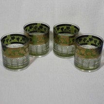 4 VINTAGE CORA GOLD GRAPEVINE DECORATED OLD FASHIONED / HIGHBALL GLASSES... - $24.95