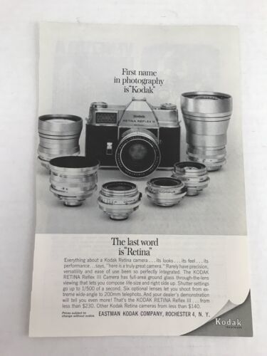 Primary image for Kodak Camera Vtg 1963 Print Ad