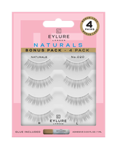 Eylure Naturals No. 020 Reusable Eyelashes, Adhesive Included, Black, 4 Pairs - £8.91 GBP