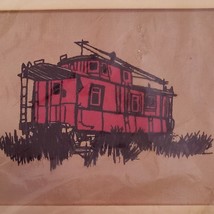 Red Caboose Crewel Picture Kit 12 x 9 in No 7810 NEW 1977 Columbia Minerva - £16.93 GBP