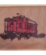 Red Caboose Crewel Picture Kit 12 x 9 in No 7810 NEW 1977 Columbia Minerva - £16.89 GBP