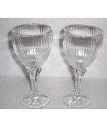 Monet Clear by FOSTORIA Solid Crystal Clear Cut Ribbed Wine/Water Glasses - $82.76 CAD