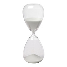 1 Hr.White Blown Hourglass Sand Timer - £22.59 GBP