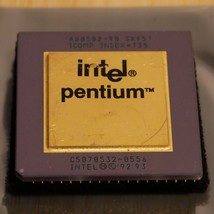 Intel Pentium 90 A80502-90 SX8957 CPU Gold Top Bottom Tested &amp; Working 16 - £32.88 GBP