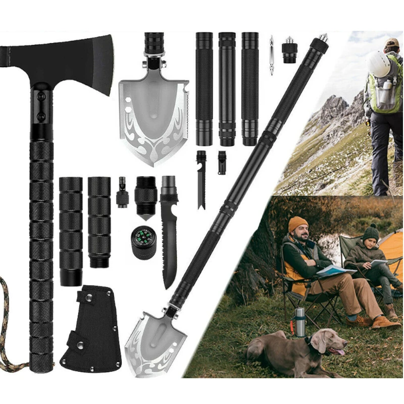 Multifunctional Shovel Ax Set Survival Kit Folding Tactical Hatchet Spade - £102.07 GBP