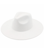 ARTOLO Suede Soft Milk White Tall Pinch Crown Wide Brim Fedora Hat - $3,974.40 MXN