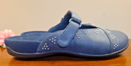 Vionic Orthaheel MARGIE H374 Studded Mules Womens Size 8 BLUE Mary Jane Slip On - £31.07 GBP