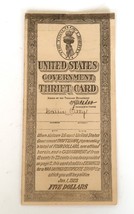 Vintage WWI United States Government Thrift Card  - £16.06 GBP