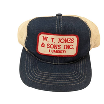 W.T. Jones &amp; Sons Inc Lumber Company Trucker Cap Snapback Hat Mesh Vtg 8... - £23.30 GBP