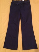 Girls New Place Size 5 pants uniform blue stretch pants with belt - £7.85 GBP