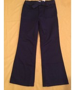 Girls New Place Size 5 pants uniform blue stretch pants with belt - £7.86 GBP