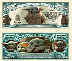 ✅ 25 Pack Mandalorian Baby Yoda The Child Star Wars Collectible Dollar Bills ✅ - £11.15 GBP