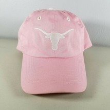 Texas Longhorns Womens Pink Hat OS Strapback Breast Cancer Yellowing Under Brim - £14.81 GBP