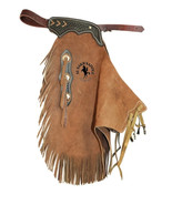 Basket Tooled chinks/chaps Suede Leather Bull/Equine Riding .With Free S... - $250.00
