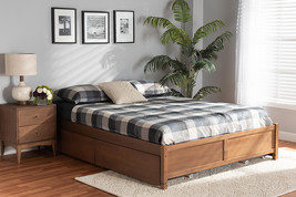 Irina Walnut Brown Queen Size 4-Drawer Platform Storage Bed - $11,452.04 MXN