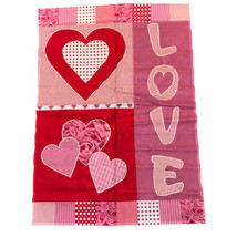 Valentine’s Day Garden Flag Banner Roses And Hearts 28x40 Love - £7.88 GBP