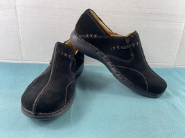 Clarks Loafers Women 7.5 M Unstructured Un.Loop Shoes Brown Leather Slip... - $27.54
