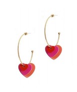 Heart Earrings. Heart Hoops.Heart Hoop Earrings.Valentines Day Earrings.Valentin - £15.69 GBP